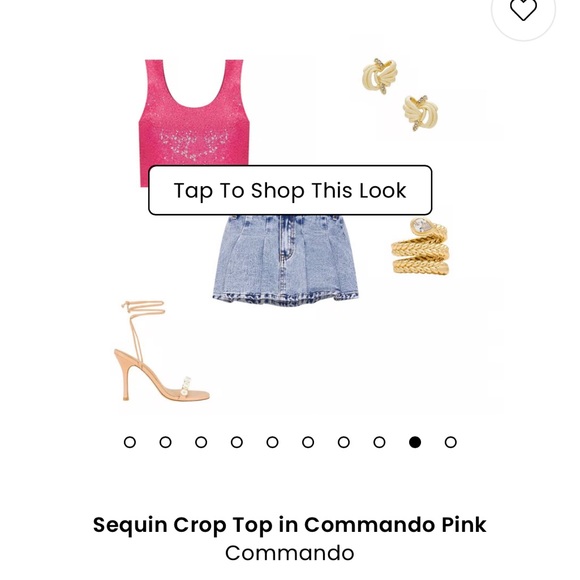 Commando Sequin Crop Top in Commando Pink - Picture 13 of 16